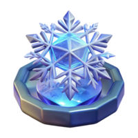 elegant abstract 3D Render of a Sparkling Snowflake genuine png