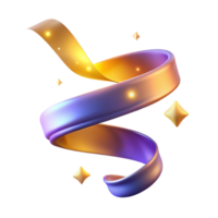 stunning vintage Abstract 3D Render Golden Purple Spiral original png