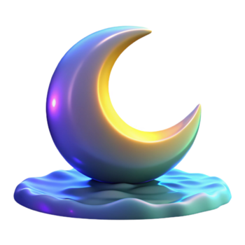 impressionante minimalista crescente lua 3d render autêntico png