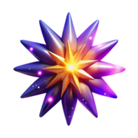 extraordinary abstract 3D Render of a Glowing Starburst high resolution png