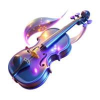 dramatic contemporary Glowing Violin 3D Render authentic png