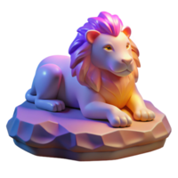 serene rustic 3D Render of a Lion on a Rock high resolution png