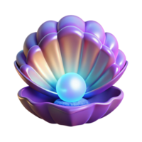 stunning classic Iridescent Pearl in Shell 3D Render high quality png