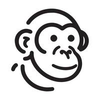 a black and white drawing of a monkey vector