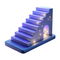 3D Render Illuminated Stairs Abstract Background png