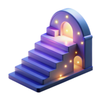 3D Render Illuminated Steps Archway png
