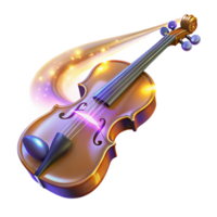 vibrant classic Magical Violin 3D Illustration original png