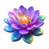extraordinary vintage Vibrant 3D Lotus Flower Illustration authentic png