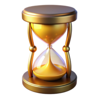 impressive rustic Golden Hourglass 3D Render genuine png