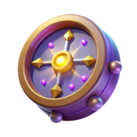 impressive rustic 3D Render Purple Gold Mystic Compass Illustration premium png