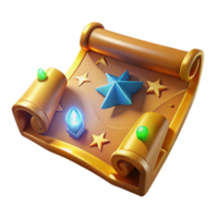 wonderful modern Golden Scroll 3D Render authentic png