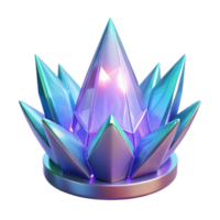serene modern Iridescent Crystal Lotus 3D Render professional png