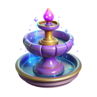 serene rustic Enchanted Fountain 3D Render high quality png