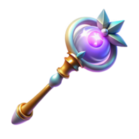 impressive rustic Magical 3D Render of a Fantasy Wand authentic png