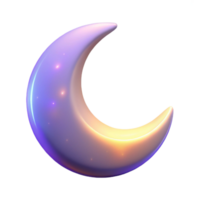 elegant creative Crescent Moon 3D Render genuine png