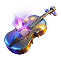 beautiful classic Vibrant 3D Violin Illustration detailed png