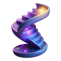 extraordinary vintage Cosmic Spiral Staircase 3D Render professional png
