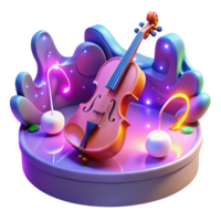 extraordinary rustic 3D Render Violin Abstract Background high quality png