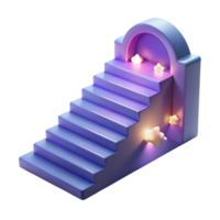 serene artistic 3D Render Purple Staircase Illustration original png