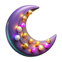 magnificent vintage Crescent Moon 3D Render professional png