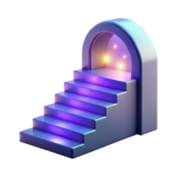extraordinary rustic 3D Staircase to Illuminated Archway authentic png