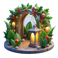 magnificent artistic Festive 3D Archway Illustration with Lantern original png