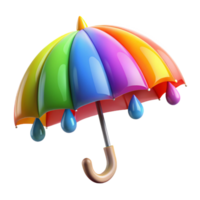 impressive artistic Rainbow Umbrella 3D Render original png