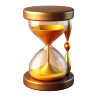 serene artistic Golden Hourglass 3D Render high resolution png