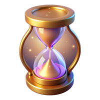 wonderful minimalist Golden Hourglass 3D Render premium png