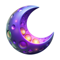 dramático rústico crescente lua 3d render Alto qualidade png