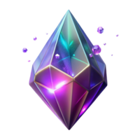 impressive rustic Glowing Crystal Gem 3D Render authentic png