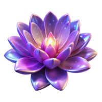 magnificent contemporary Iridescent Lotus 3D Render authentic png