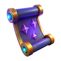 serene creative Magical Scroll 3D Render detailed png