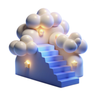 impressive artistic 3D Render Cloud Staircase Illustration detailed png