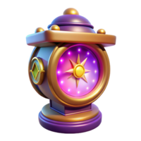 beautiful abstract 3D Render Magical Orb Clock high quality png