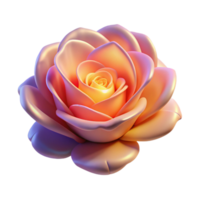serene abstract 3D Render of a Peach Rose detailed png
