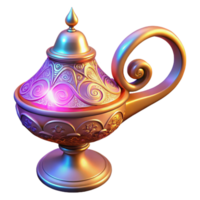 dramatic modern Ornate 3D Render of a Magical Lamp high resolution png
