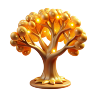dramatic rustic Golden Tree 3D Render high resolution png