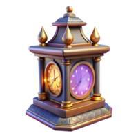 extraordinary traditional Ornate 3D Clock Render, Fantasy Timepiece genuine png