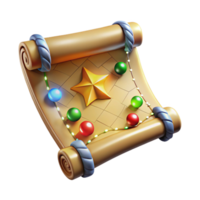 magnificent rustic Festive Scroll 3D Render high resolution png