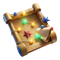 impressive rustic Festive Scroll 3D Render genuine png
