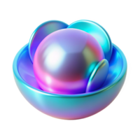 elegant abstract Iridescent 3D Sphere Abstract Background high quality png