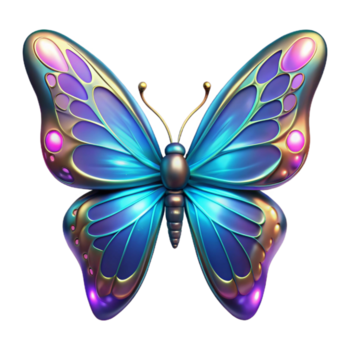 Maravilhoso tradicional 3d render do uma vibrante borboleta Alto resolução png