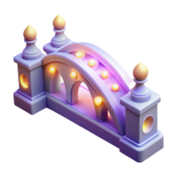 dramatic minimalist 3D Model of Illuminated Bridge high resolution png