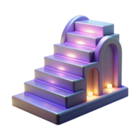 beautiful classic 3D Render Illuminated Steps Abstract Background exclusive png