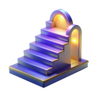 wonderful modern 3D Render Staircase Illustration, Abstract Archway genuine png