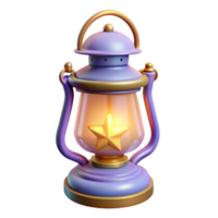extraordinary abstract 3D Render of a Purple Lantern with a Star authentic png