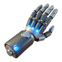 Maravilhoso abstrato 3d render robótico mão, futurista tecnologia profissional png