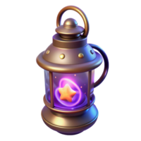 vibrant rustic 3D Render Magical Lantern with Star authentic png