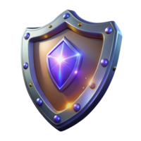 magnificent classic Glowing Gemstone Shield 3D Render exclusive png
